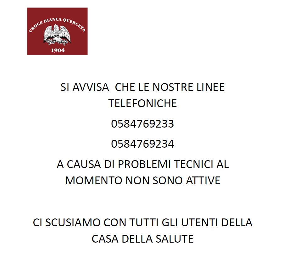 avviso problemi linee telefoniche
